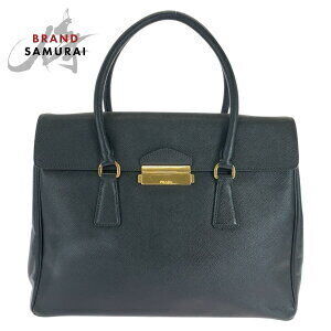 PRADA Saffiano black leather handbag shoulder bag